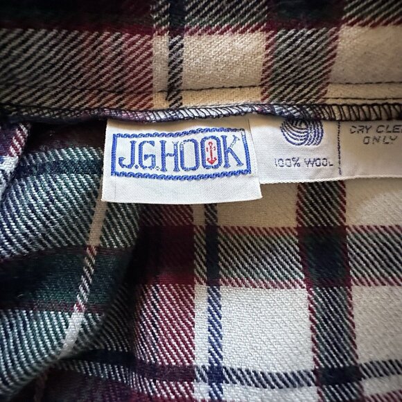 VTG JG Hook Womens Size 4 Midi Skirt Wool Tartan Plaid Brass Buttons Waist 24" - Picture 9 of 12